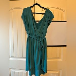 Ava & Viv Teal Plus Size Wrap Dress